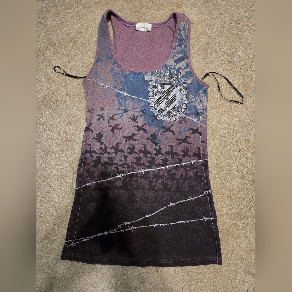 Miss Me Stylish Purple and Blue Women's Vintage Tank
